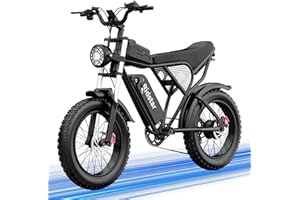 RIDSTAR Electric Bike for Adults Q20, 2000/1500W, 37/30MPH,52V 40AH,48V/20AH E-Bike,30-180 Miles Electric Motorcycle, 20" Fat Tire Dirt Bike, UL2849 All Terrain for Mountains, Snow, Sand, Road