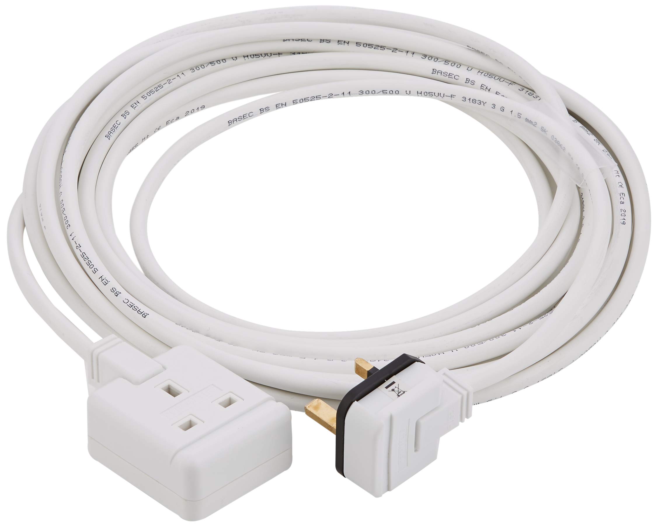 1 Gang White 13 Amp Professional Trailing Socket Extension Lead Mains Power (8 M)