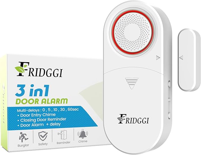 3in1 Alarm Door Alarm with Delay 120dB, Close Door Reminder, 80dB