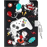 WERNNSAI Luminous Game Kids Diary for Boys, Secret Diary with Lock and Keys, Kids Journal Notebook Birthday Christmas Gift for 6 7 8-12 Year Old Boys, School A5 Lined Writing Drawing Notepad