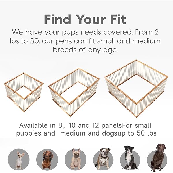 DOG PLAYPEN FOLDABLE METAL PET PEN FENCE PET DOOR 8 PANELS FOR MEDIUM/SMALL DOGS, INDOOR & OUTDOOR,PORTABLE PET PLAYPEN FOR CAMPING, YARD AND RV