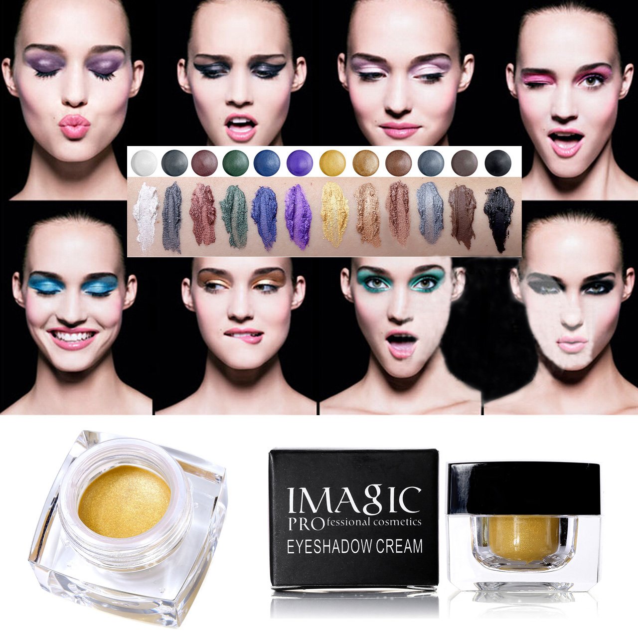 CCbeauty 6 Colors Waterproof Shimmer Makeup Glitter Cream Eyeshadow Palette Set, Long Lasting Mulfunctional Make up Set #2