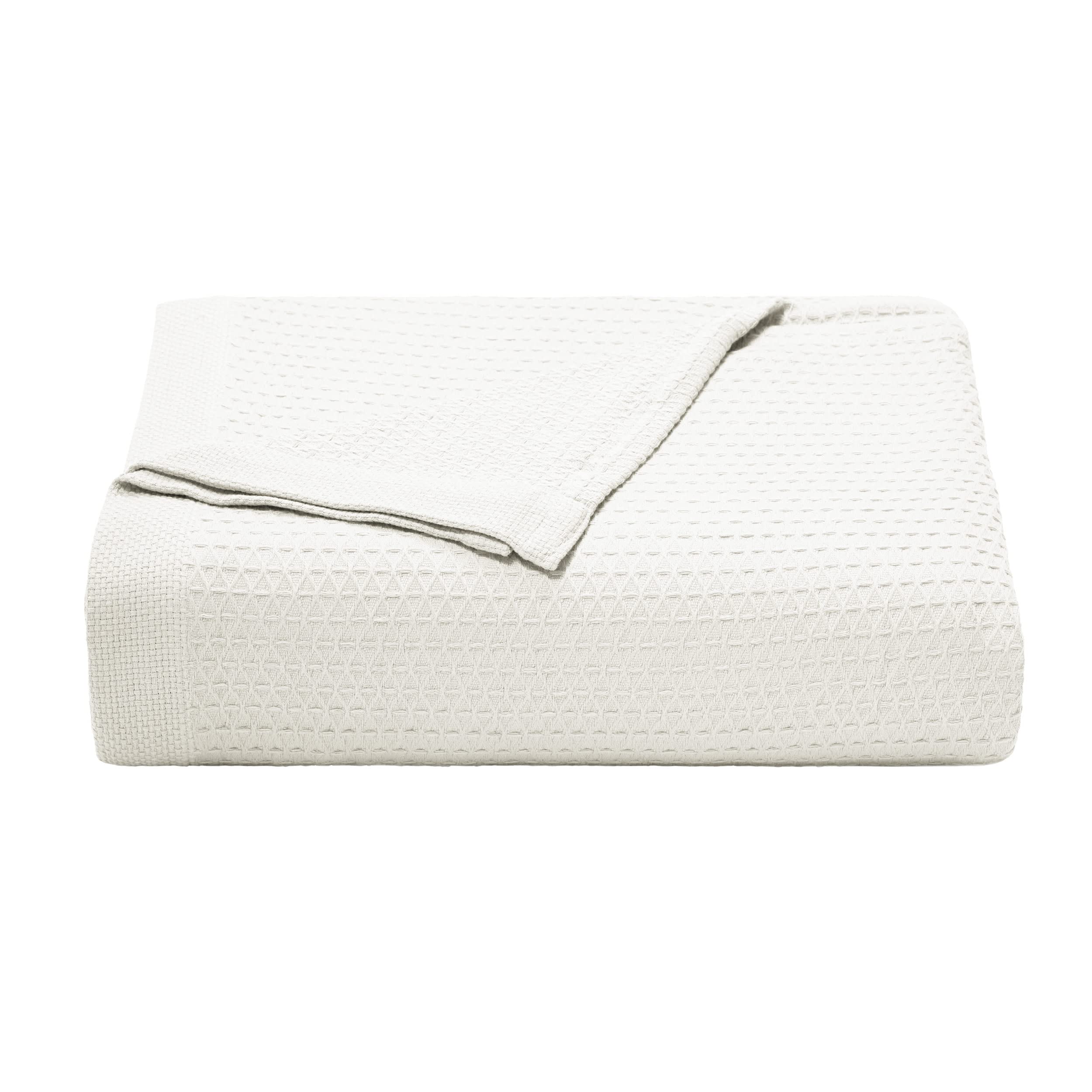 Nautica - Twin Blanket, Cotton Medium-Weight Bedding, Home Decor for All Seasons, Dorm Room Essentials (Baird White, Twin)