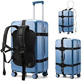 Heavy-Duty Backpack Carrying Straps System for 22-30 Inch Suitcase Luggage Hardcase for Adventure Travel Cobble Stone Streets Stair - L