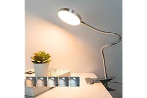 LiFMIRA Clip on Lamp Reading Light 5 Color Modes 10 Brightness 8W 66 LED Eye Caring Metal Clamp Light Gooseneck Clip on Light for Bed Headboard Desk Video Conferencing Make up