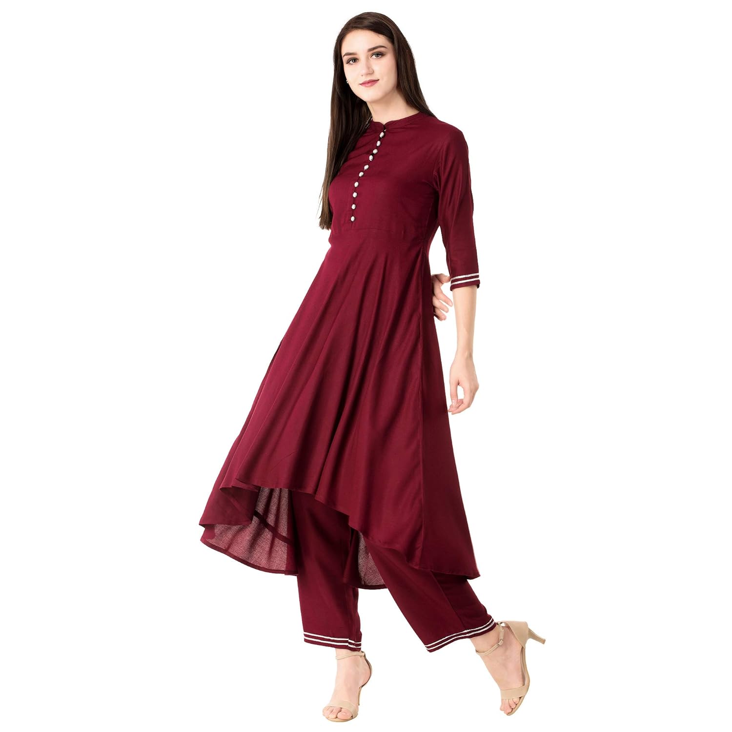 khushal k women's rayon kurta with palazzo set