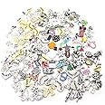 100 Assorted Floating Locket Charms