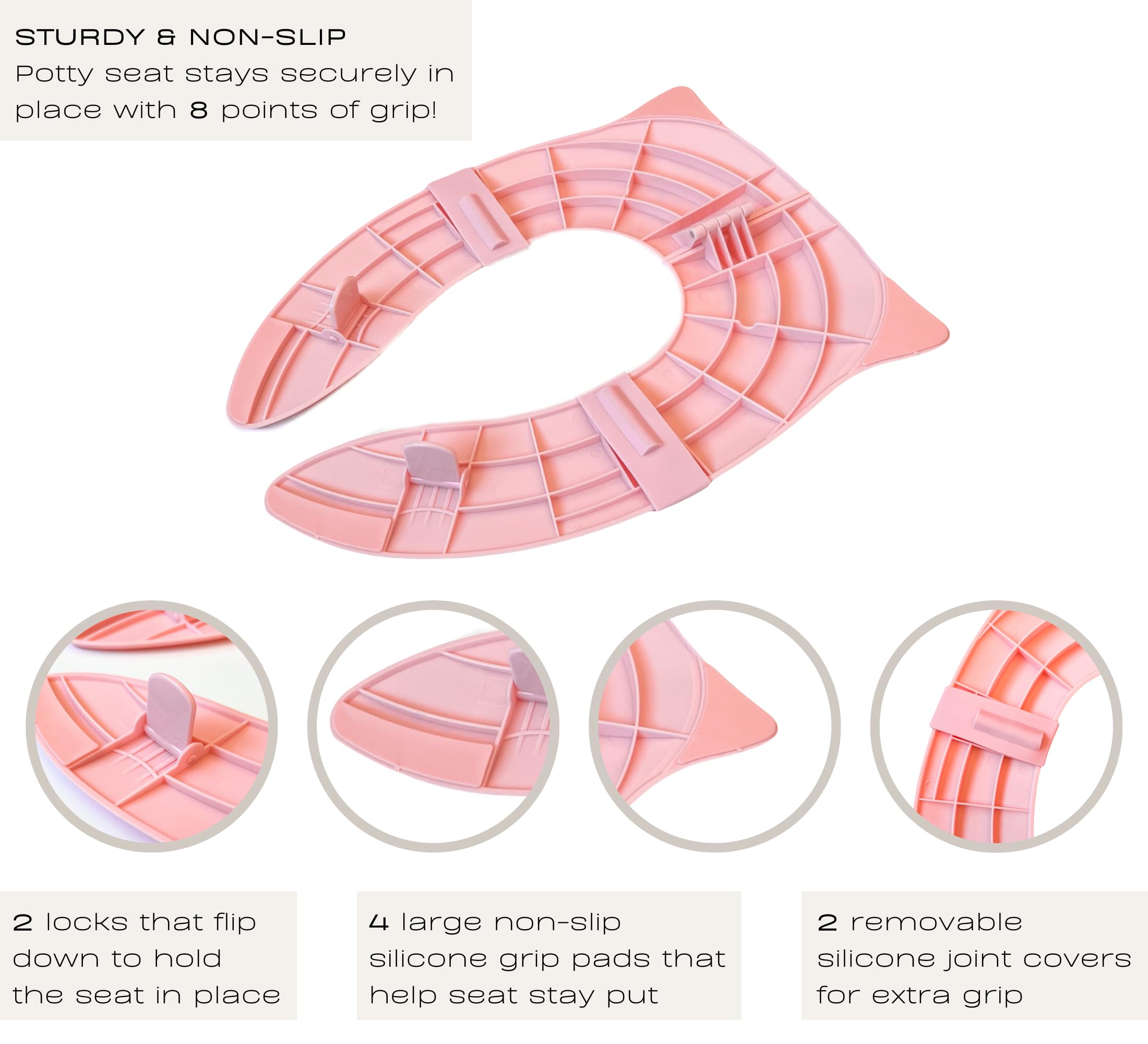 Hippypotamus Travel Potty Seat for Toddler - Folding Potty Training Seat - Portable Toilet Seat Cover for Baby & Kids (PINK Unicorn)