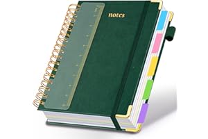 Hardcover Spiral Notebook 8.5"x11" Journal Notebook with Tabs and Removable Dividers 300 Pages 5 Subject Notebook College Rul