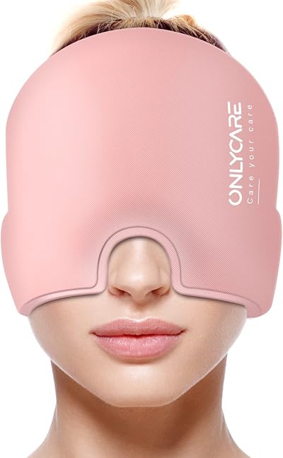 ONLYCARE Migraine Relief Cap Upgraded Odorless Pink Head Wrap
