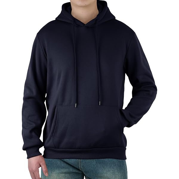 Gildan Men's Pouch Pocket Hooded Sweatshirt – Navy, Super Comfy & Warm, Size 4XL
