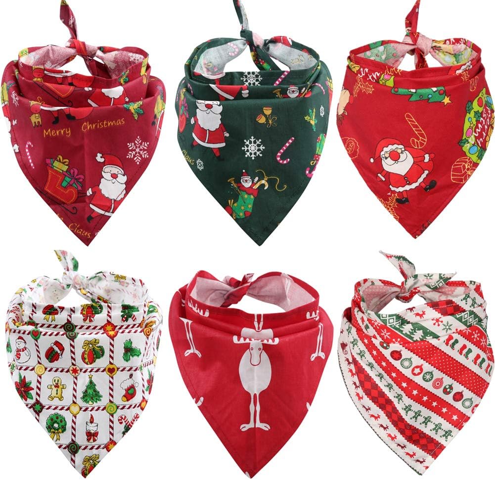 Lamphyface Dog Bandana Christmas Pet Triangle Head Scarf Accessories Bibs for Dog Cat