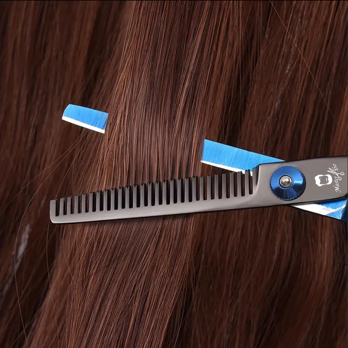 8 PCS Hair Cutting Scissors Kit,Black Blue Professional Home Hair Cutting Barber/Salon Thinning Shears,Hair Cutting Shears Hair Cut Blending Salon Scissor for Men Women Pet