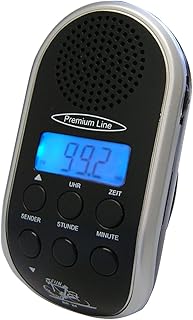 Fahrradradio mit MP3-Anschluss, LCD-Anzeige , Hintergrundbeleuchtung, Uhr und Leucht-LED ~ extrem senderstabilem Empfang durch PLL-Tuner, automatischer Sendersuchlauf