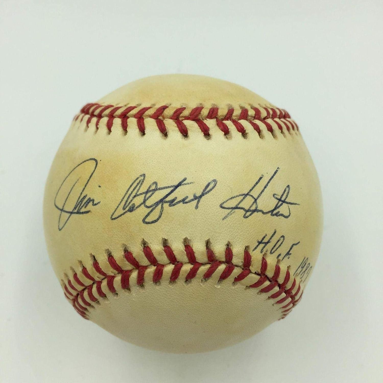 Jim Catfish Hunter"Hall Of Fame 1989" Signed Inscribed Baseball With