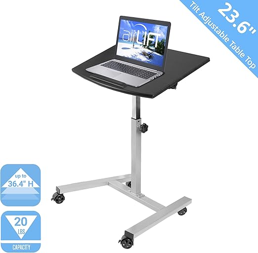 Seville Classics WEB361 23.6" Tilting Height Adjustable Mobile Laptop