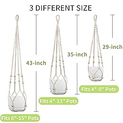IDEEEPAN Macrame Plant Hanger - Fits 4 to 15 inches