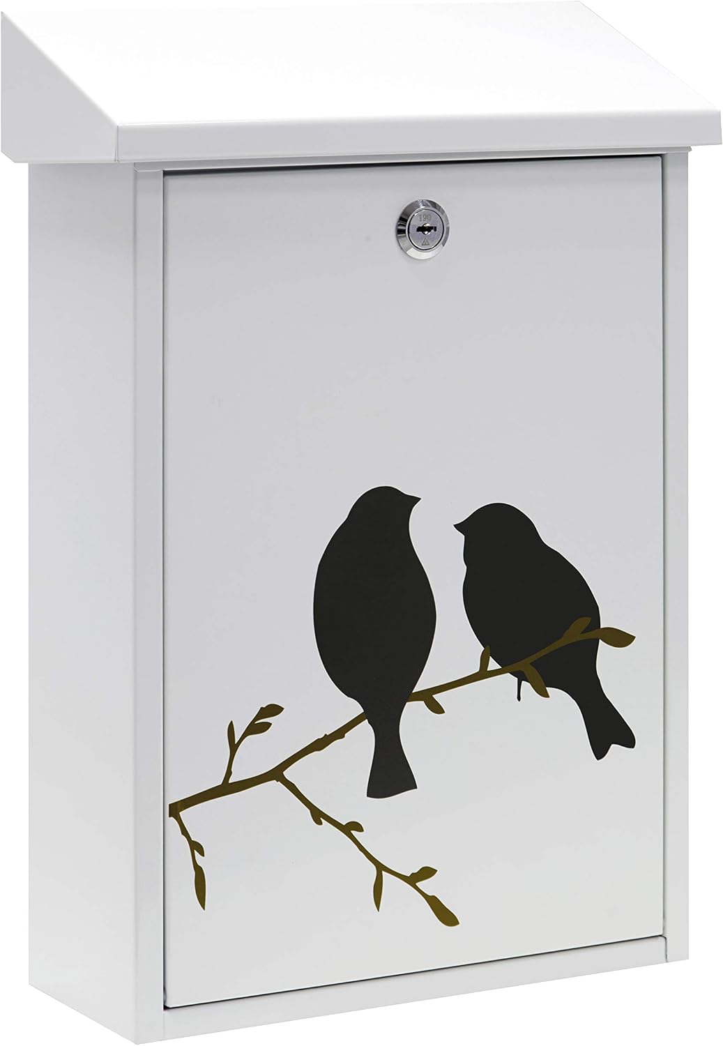 ARREGUI Premium Graphic E5601-BIR Outdoor Steel Mailbox with Decorative Screen Printing 'Birds'