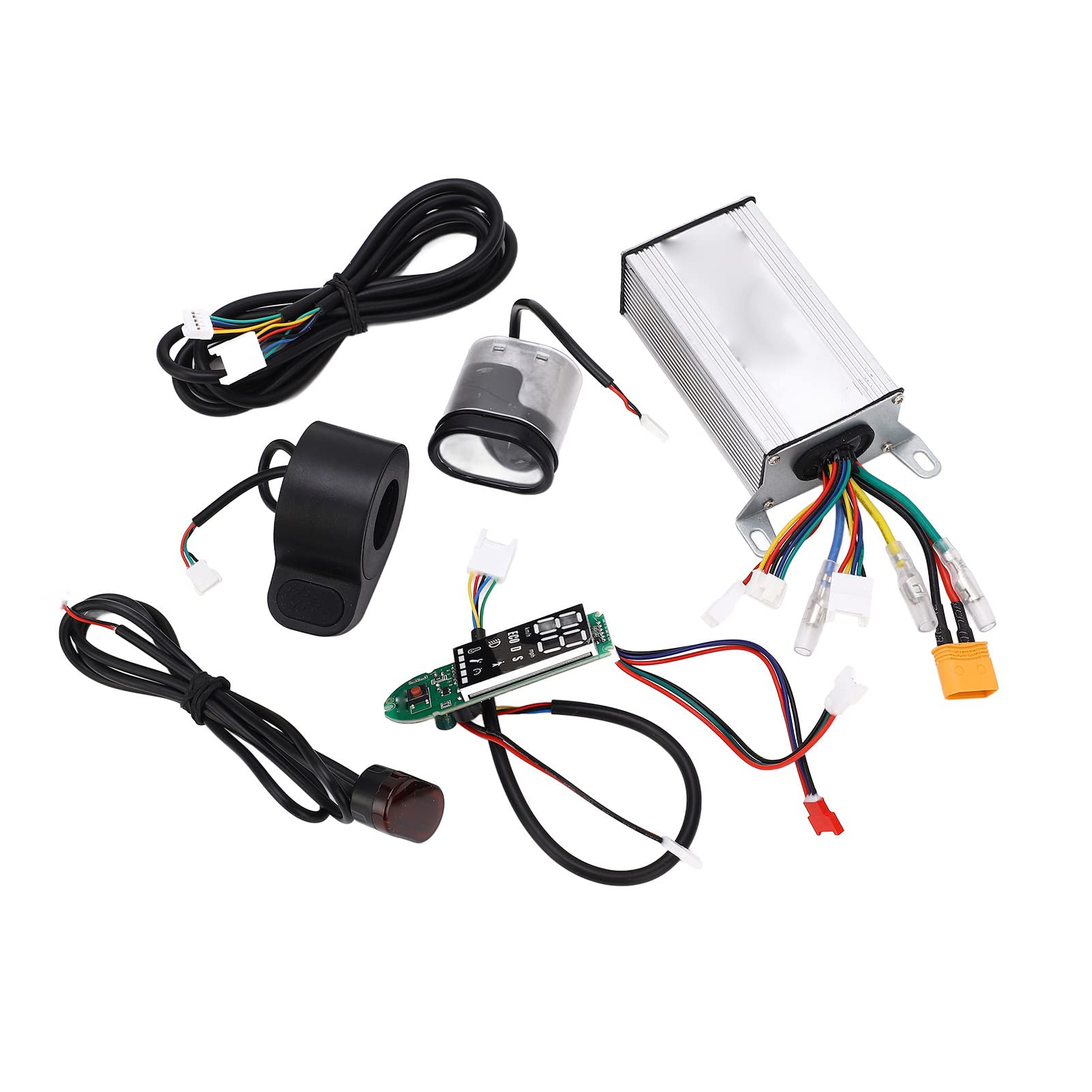 FOLOSAFENAR Electric Scooter Controller Kit, Finger Throttle Heat Dissipation Electric Controller Kit 350W DC36V Waterproof 7Pcs for Electric Scooters