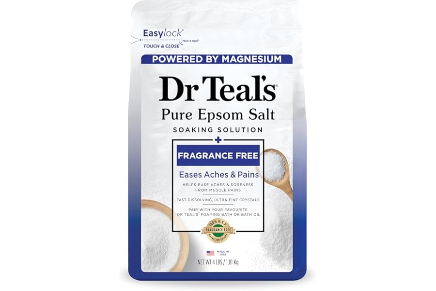 Dr Teal’s Epsom Salt Magnesium Soak, Fragrance Free, 4 lbs