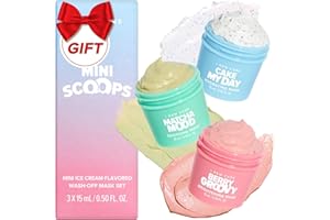I DEW CARE Wash Off Face Mask Skincare Gift Set - Mini Scoops | Facial Masks, Matcha, Korean Skincare, Pore Cleansing Mask, Cruelty-Free, Travel Size, Mini Set, Stocking Stuffers, Teen Girl Gift Set