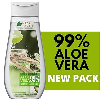 BLISS OF EARTH Crystal Clear Aloe Vera Gel | 100 GM | Great For Face, Body and Hair | Effective Cooling, Soothing and Hydrating Paraben-free