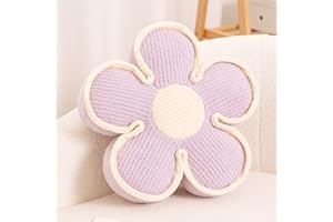 Kcvvcr Flower Pillow, Soft Flower Shaped Floor Cushion, Flower Decorative Throw Pillow, Cute Flower Seating Cushion, Flower Room Décor Plush Pillows for Sofa Couch Bed (13.7 Inch, Lavender)