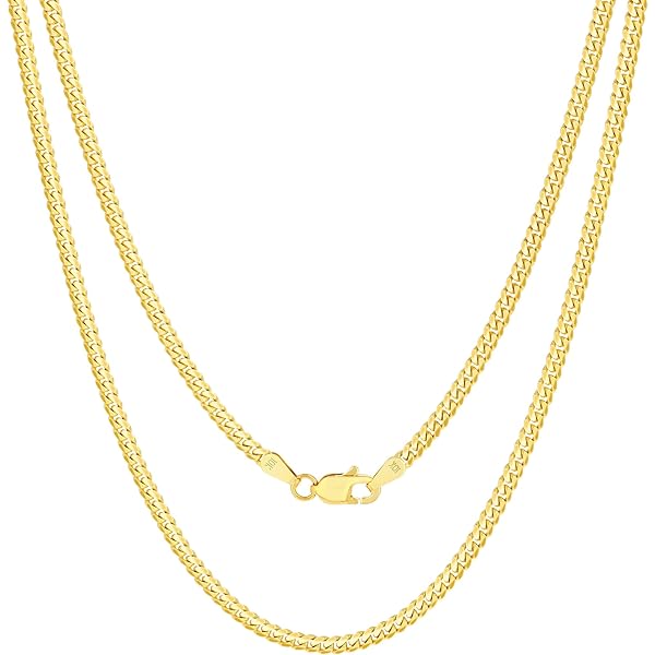 Nuragold 10k Real Yellow Gold Solid Miami Cuban Link 3.5mm Chain