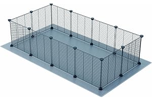 LURIVA DIY Guinea Pig Cage with Mat, Small Animal Playpen, Pet Playpen, Rabbit Cage, Small Animal Cage, Puppy Dog Playpen, Indoor Outdoor Yard Fence,12 X 12 Inch, 12 Panels