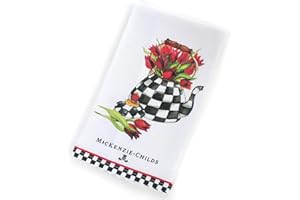MACKENZIE-CHILDS Cotton Dish Towel, Cute Decorative Kitchen Dish Towel for Cleaning and Home Decor, Tulip Tea Kettle