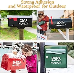 2 Inch Reflective White Mailbox Numbers Stickers, 4