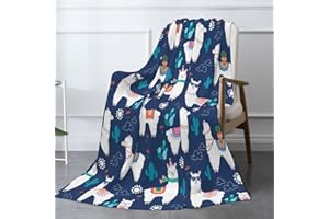 ODFOVOWO Llama Throw Blanket Lightweight Warm Flannel Fleece Blankets Cozy Soft Air Conditioning Blanket Gift for Women Men Girls Boys 60"x50"