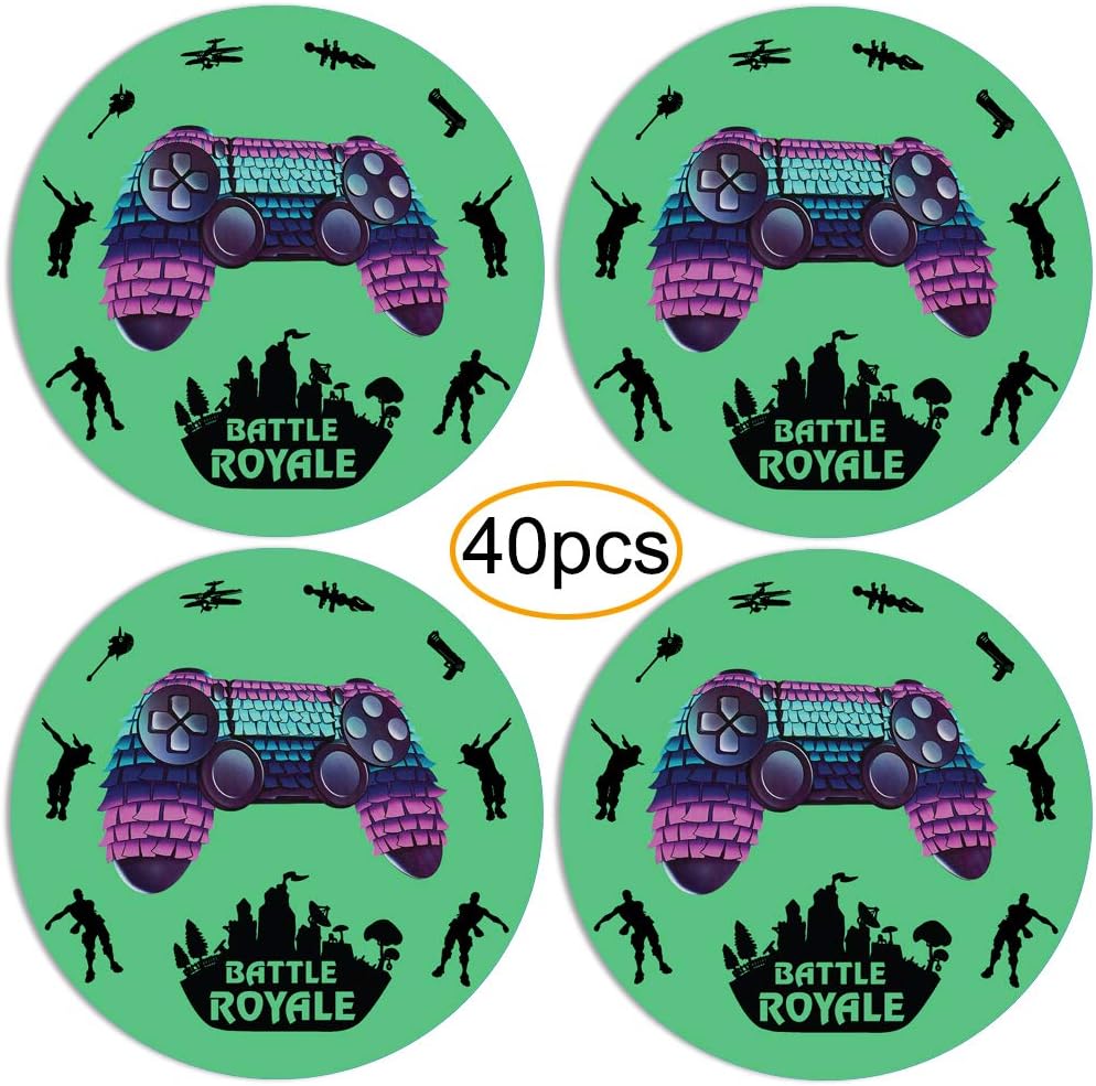 Gaming Battle Party Favors 40 Favor Bag Stickers For Video Gaming Gamer Birthday Party Supplies Favors
