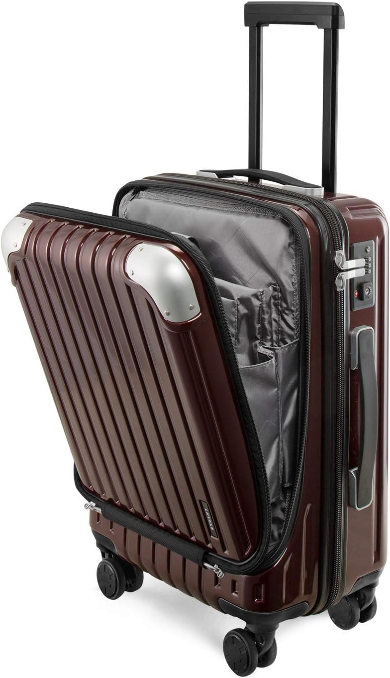 LEVEL8 Suitcase Hardside 20Inch Carryon With Laptop Luggage (20in,Red)