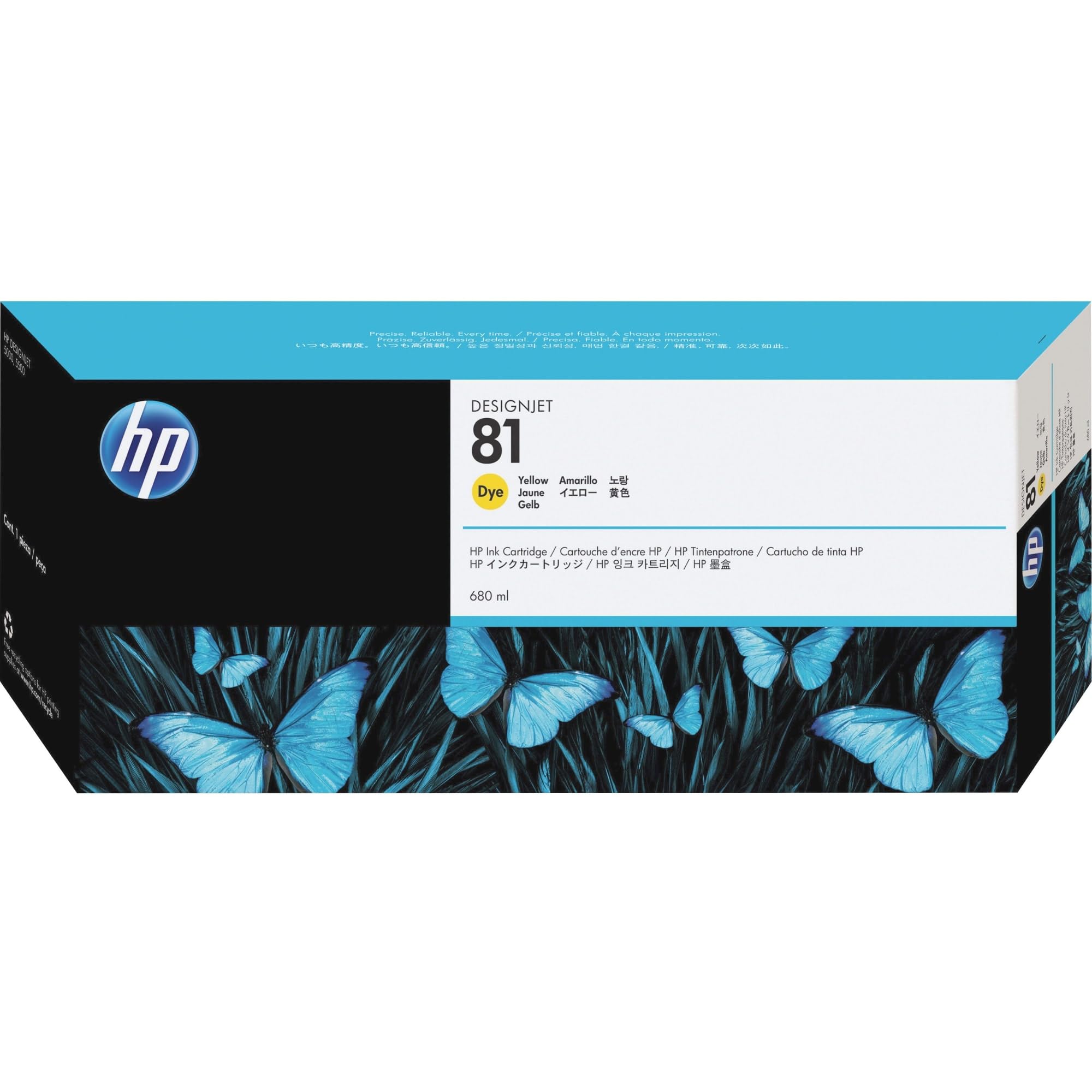 HP Original C4933A Ink Cartridge No 81 Yellow 680Ml