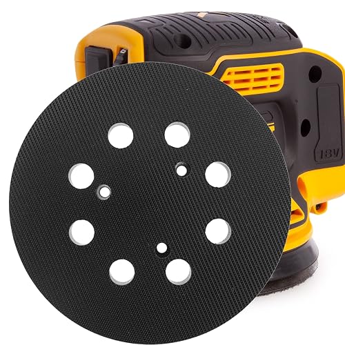 5 Inch Hook And Loop Sander Pads – 8 Hole, 11mm Thick – Replacement For DeWalt Orbital Sanders (5 Pack)