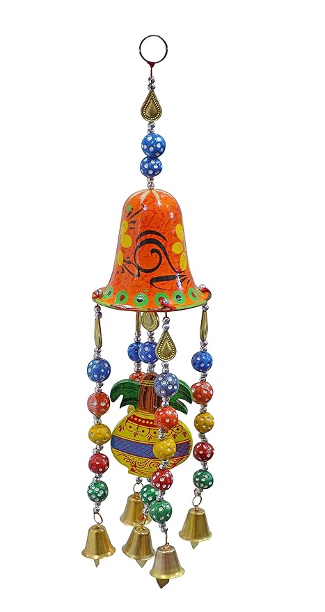 Raaya Hanging Wind Chimes for Home Decor, Decorative Kalash Design with Good Sound for Home Place, Pack of 1