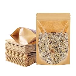 100 PCS Stand Up Pouches,8 x 12 inch Kraft Paper