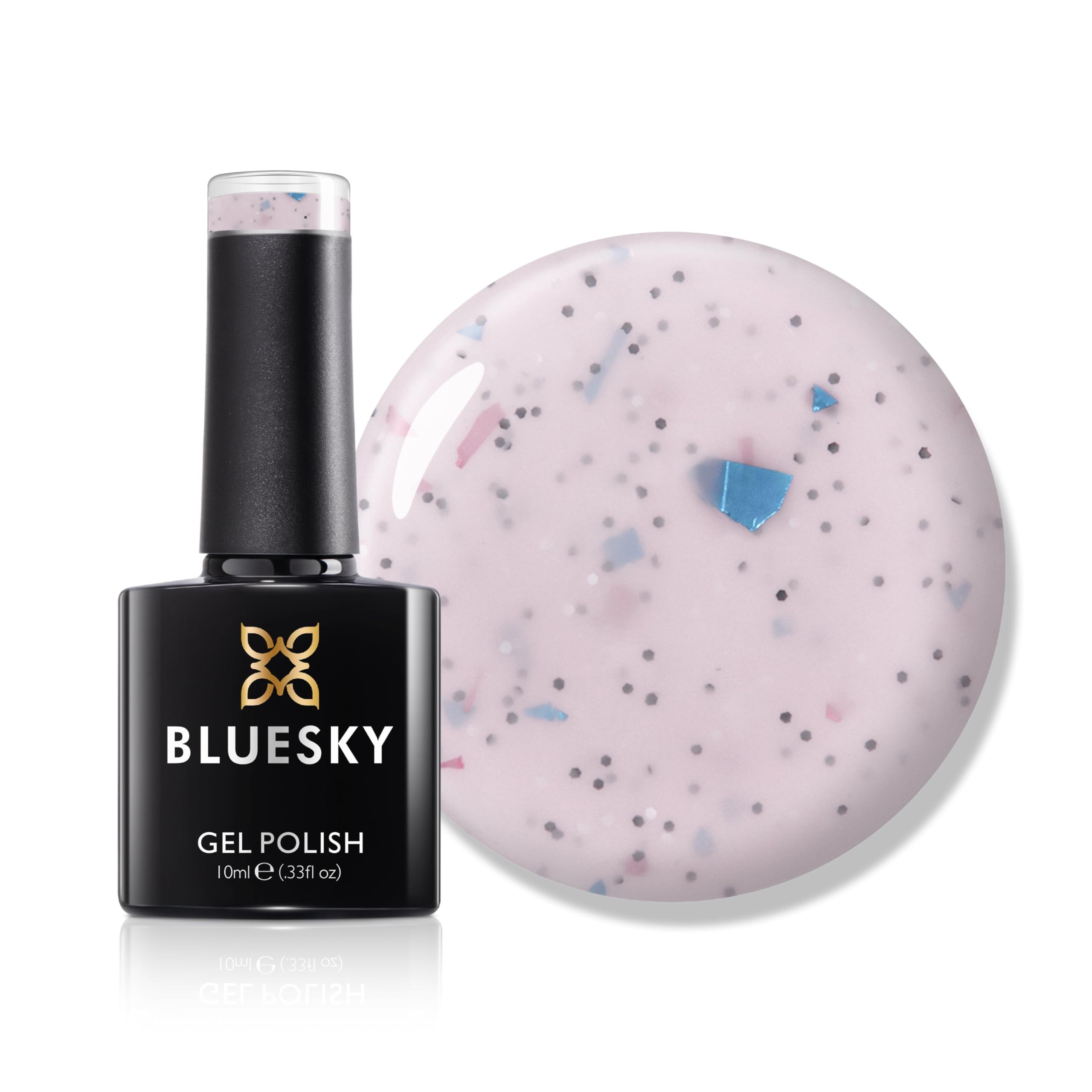 Bluesky Gel Polish, Granite Gel, Pink Granite - BGR05, Pink. Long Lasting, Chip Resistant, 10 ml (Requires Drying Under UV LED Lamp)