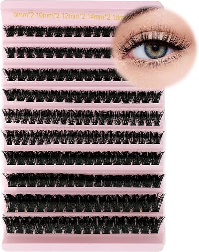 AIZUIWIY Individual Eyelashes Cluster Lashes 8-16mm D Curl 100D 0.07