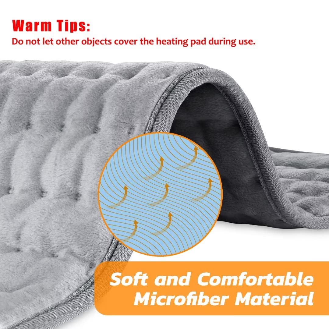Heating pad, Electric Heat Pad with Automatic Switch-Off and 6 Temperature Levels Heating pad for Back Neck Shoulder Belly Heating Technology - Machine Washable. (12