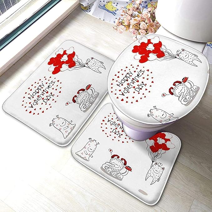 Kcmical Alfombrilla de baño Juego de 3 Piezas Alfombra Absorbente