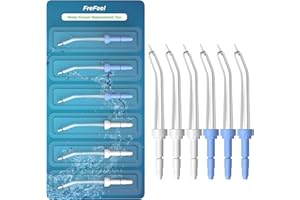 FREFEEL Replacement Heads for Waterpik, Replacement Picks for Water Pik Water Flosser (6 Periodontal Tips)