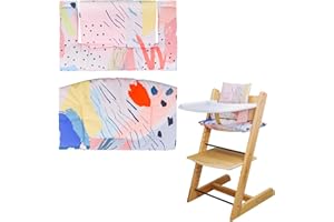 LLHQAMT High Chair Cushion, Soft and Comfortable for Tripp Trapp High Chair Cushion, for Tripp Trapp Cushion Set Makes It Safer and More Comfortable for Baby to Sit On (Colorful Spots Pattern)