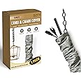 RDI Cord & Chain Cover 4 feet Silk Type Fabric, Chandelier Pendant Lighting Chain & Cable Management, Touch Fastener, Gray - 1 Pack