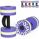 Sportneer Water Weights Aquatic Exercise Dumbbells Water Dumbbell Aerobics Workouts Set of 2 EVA Foam Pool Weights Dumbbells Set Aqua Fitness Barbells Equipment for Water Aerobics Weight Loss