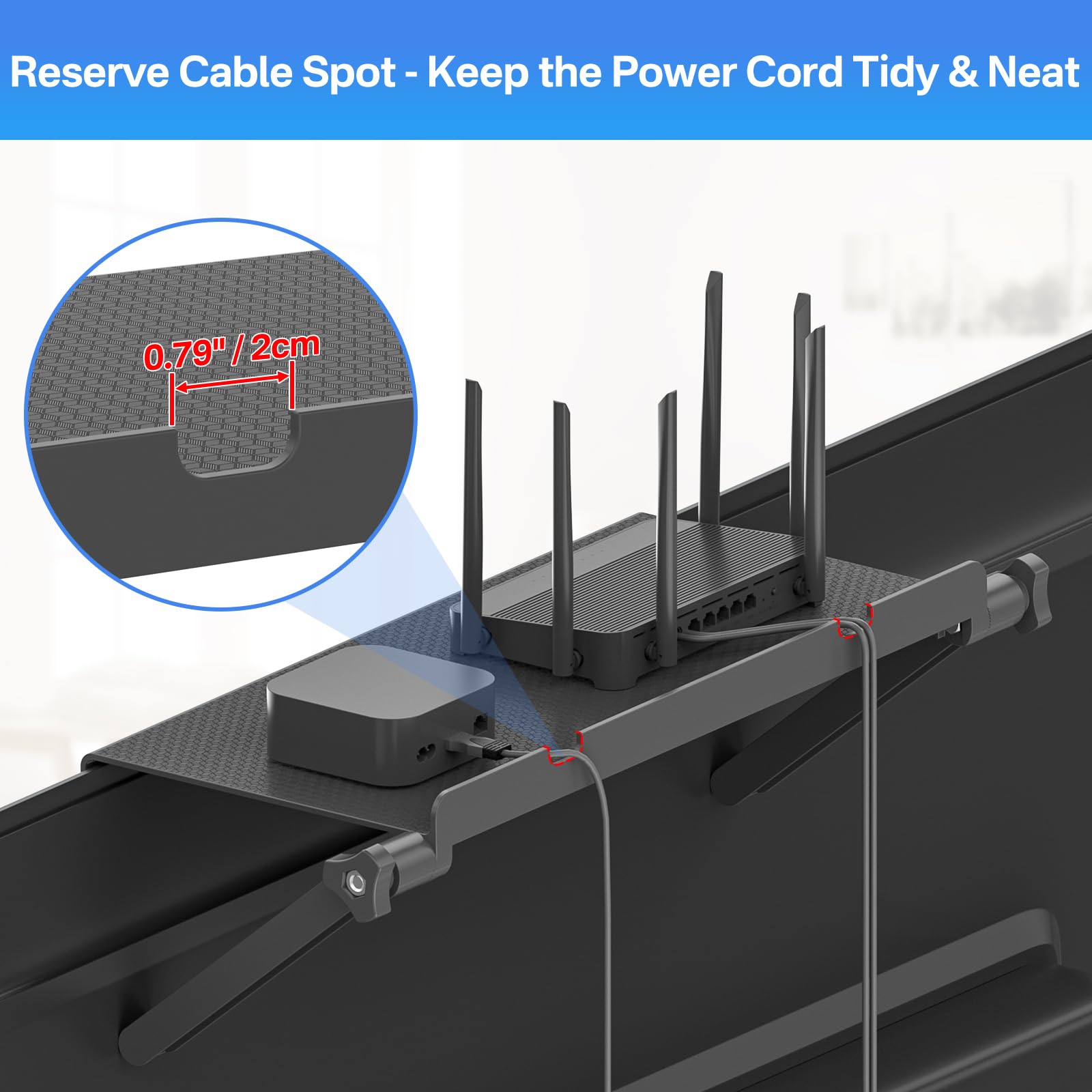 13 Inch Wide Platform TV Top Shelfs - Adjustable Cable Box Shelf for Wall Mounted TV Shelf for Cable Box, Streaming Devices, Router and Home Decor Easy to Install Monitor Top Shelves
