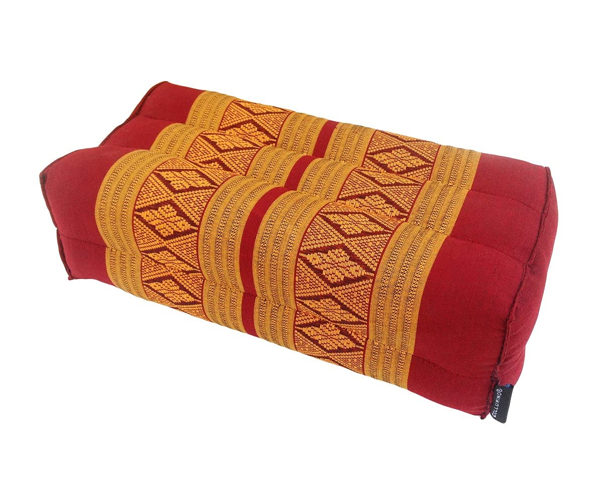 Traditional Thai Kapok Yoga Support Block Cushion Meditation Pillow size 35 x 15cm (Copper, Burgundy)