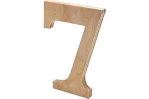 WOODEN LETTER STORE 6” Tall Wooden Number 7 – 1/2” Thick Baltic Birch – Paintable DIY Decor, Signs & Crafts - Pack of 1