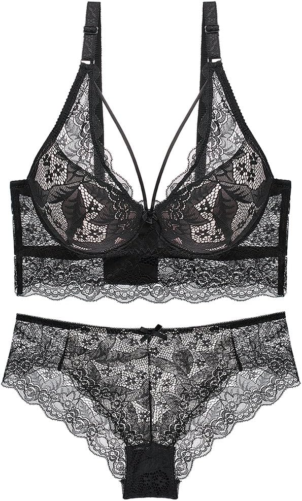 Julexy C D Cup Sexy Women Bra Sets with Matching Panties 1379